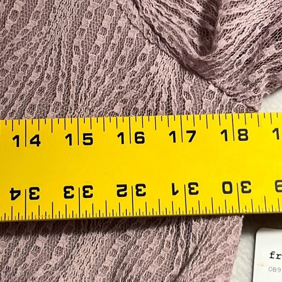 Free People Top L Luisa Mystic Lavender Lace Long Sleeve Babydoll Scalloped Trim - Picture 10 of 10